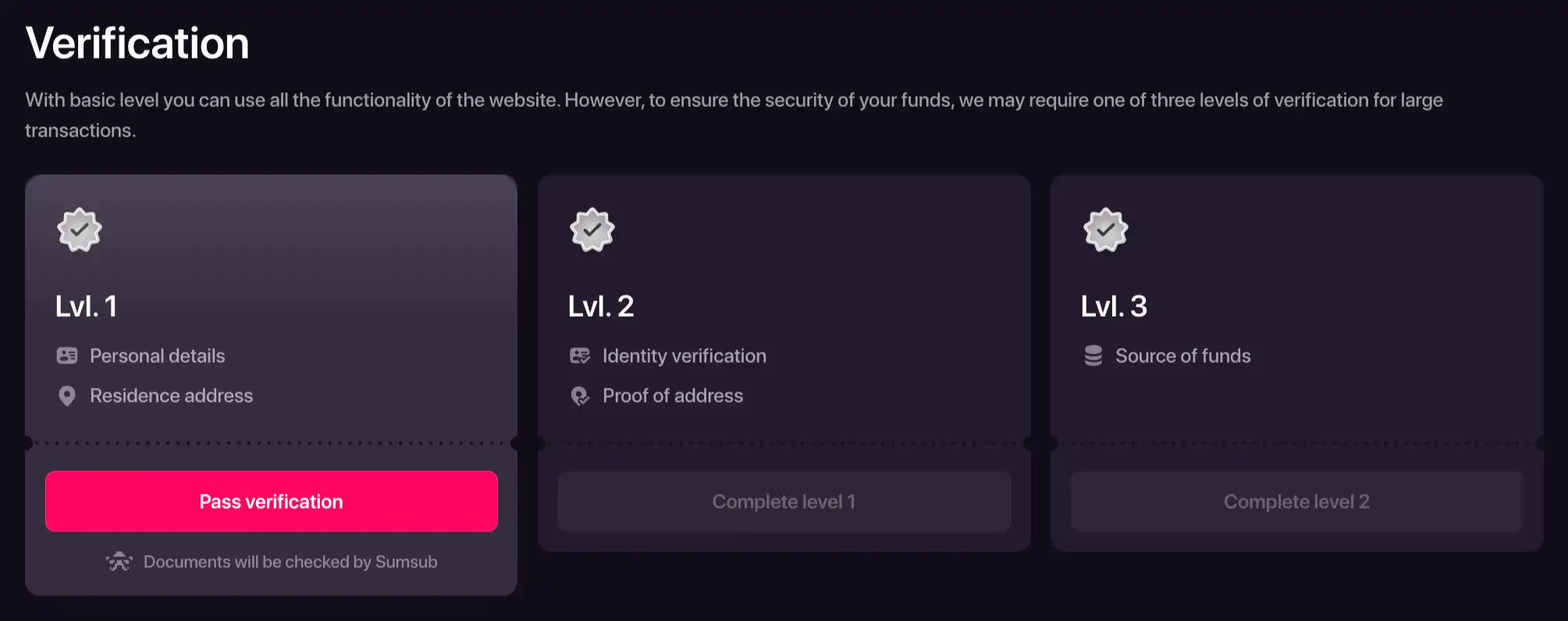 Sección oficial de KYC y verificación de CHEXX